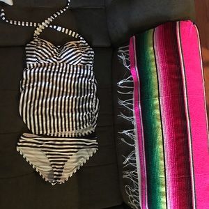 Beach Bump Striped Motherhood Maternity Tankini